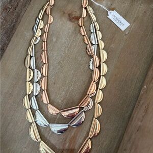 Gold, Silver and Rose Gold 3-in-1 Layered Necklace